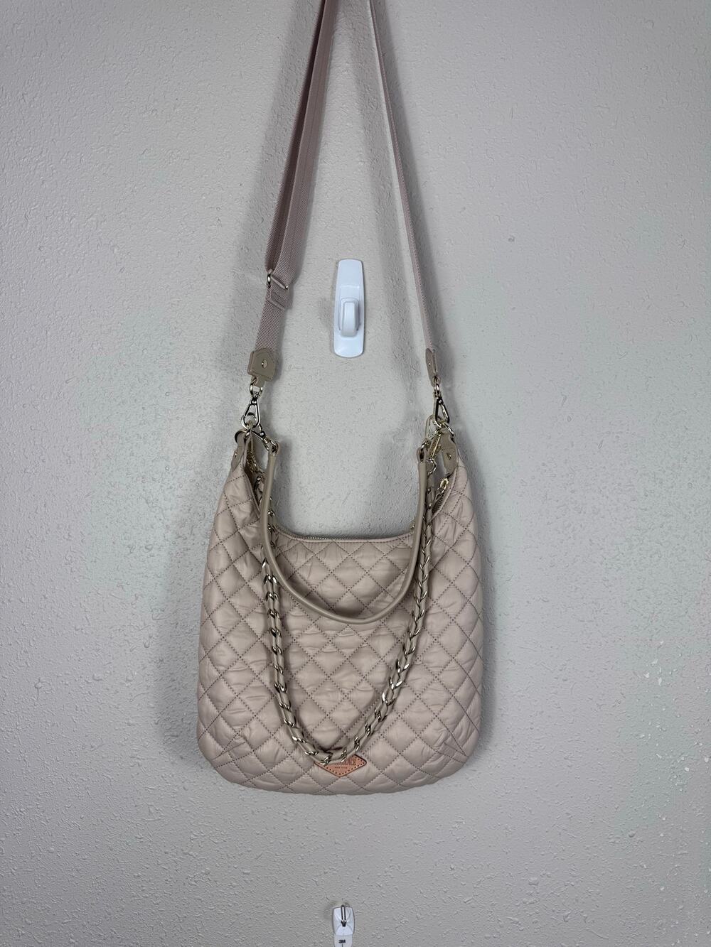 NWOT MZ WALLACE Crosby Sienna Hobo Bag in Buff Light Gold